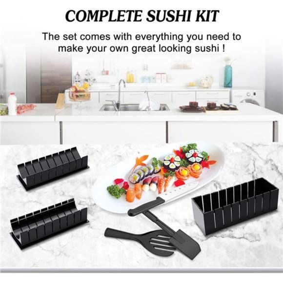 Sushi Maker Kit, 11pcs DIY Sushi Making Kit Roll Sushi Maker Rice Roll Mold - Picture 5 of 6